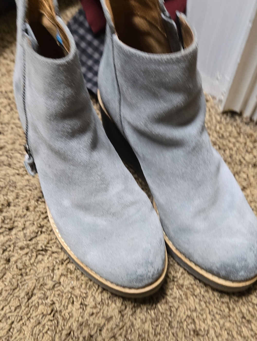Sofft Light Gray Suede Ankle Booties